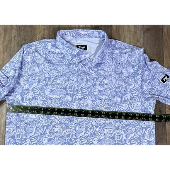 Waggle Polo Firestone Seashell Beach Ocean Print Golf Performance Stretch Large. - Picture 6 of 8